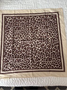 Leopard Print Square Sezane Scarf in excellent condition